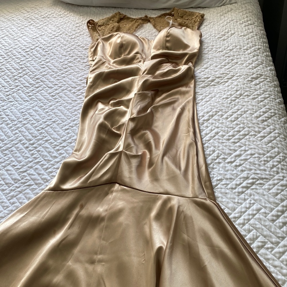 Xscape gold dress size 10